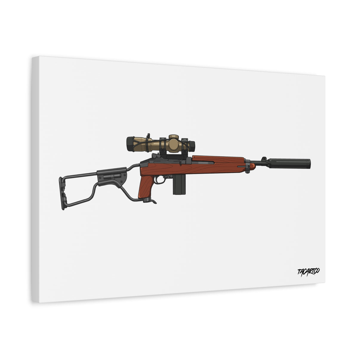 Modernized M1 Carbine - Canvas Print (White Background)