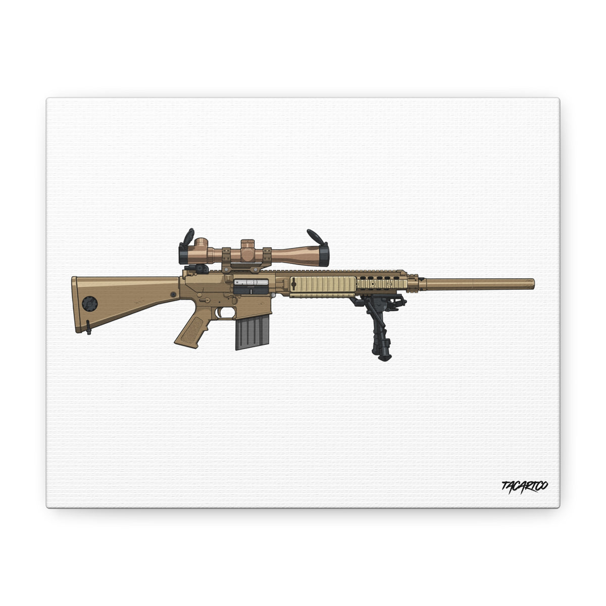M110 SASS - Canvas Print (White Background)
