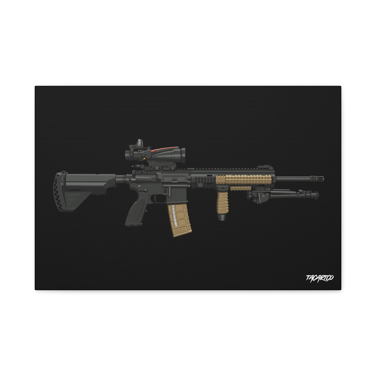 M27 IAR - Canvas Print (Black Background) — product view