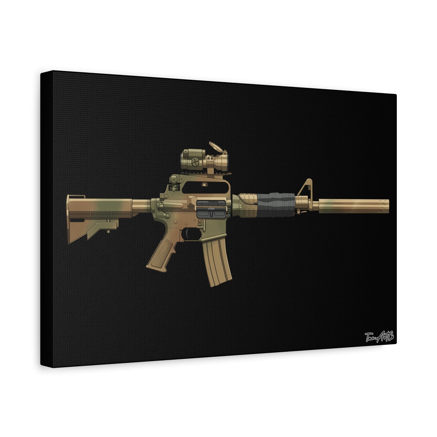 Gordy CAR-15 - Canvas Print (Black Background)