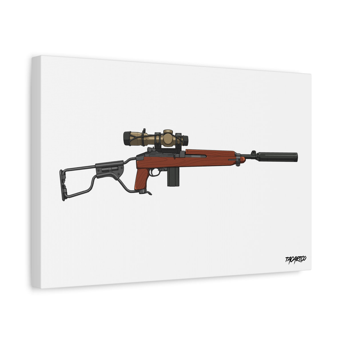 Modernized M1 Carbine - Canvas Print (White Background)