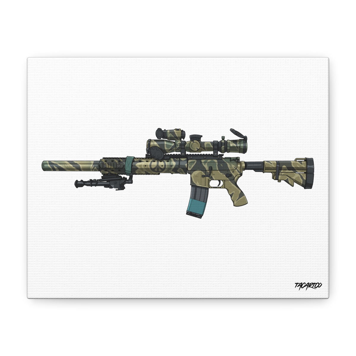 Tiger Stripe AR-15 - Canvas Print (White Background)