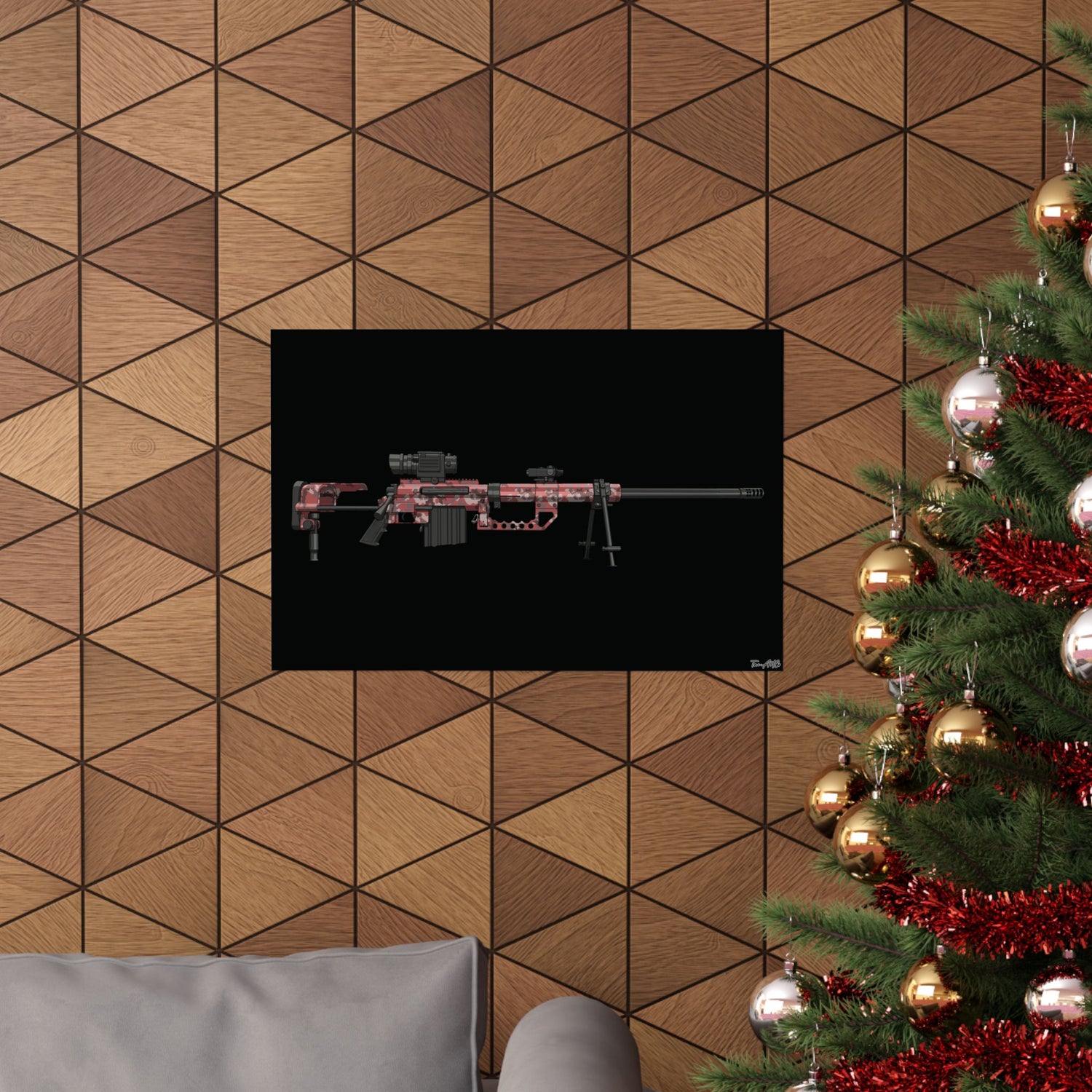 M200 Intervention MW2 Classic - Matte Poster (Black Background)
