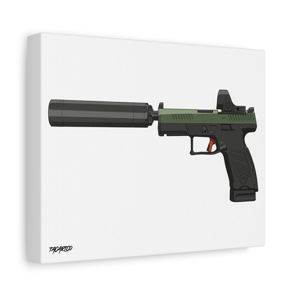 CZ P-10C Suppressed with SRO - Canvas Print