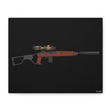 Silent Service – Suppressed M1 Carbine Canvas Print (Black Background)