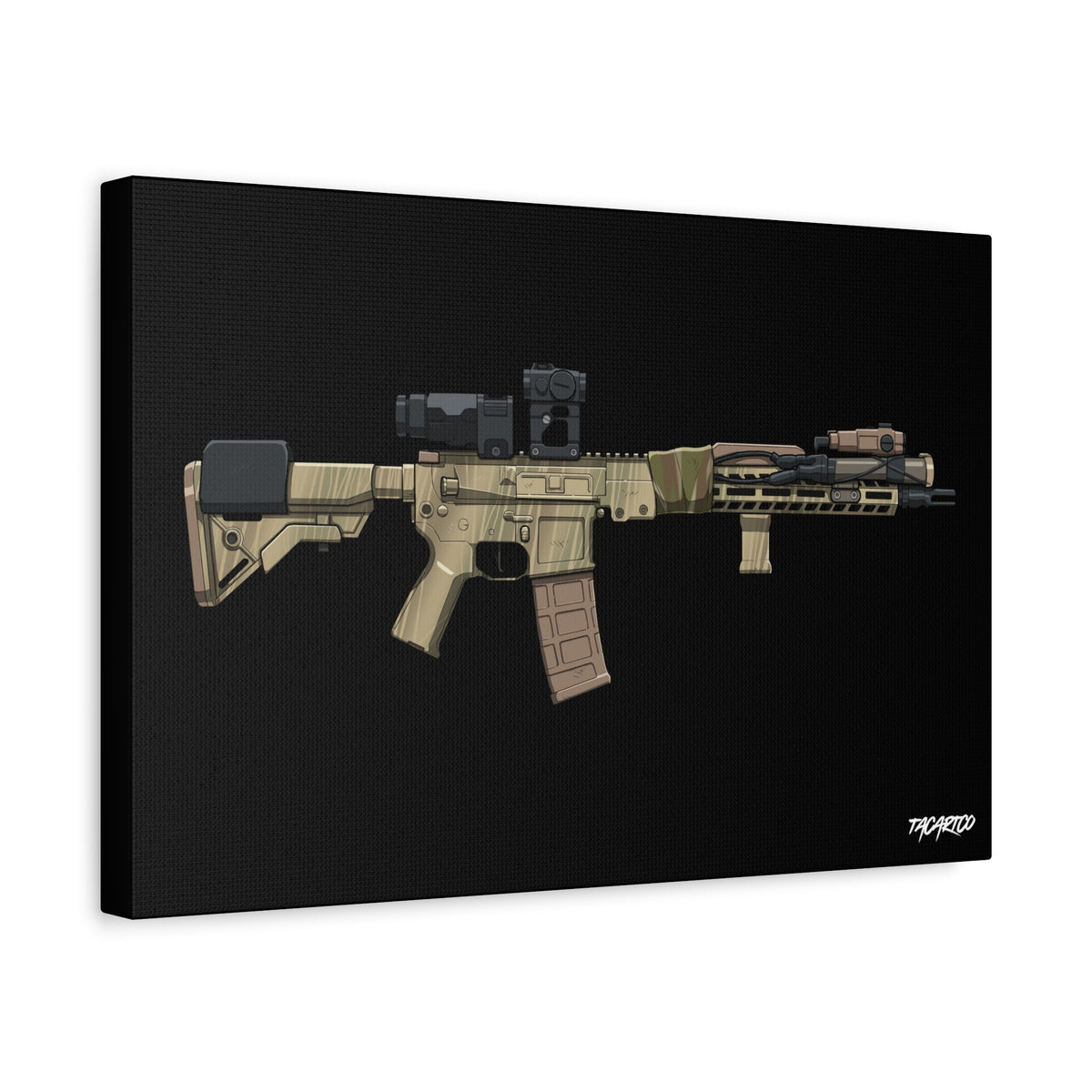 Rattle Can AR-15 - Canvas Print (Black Background)