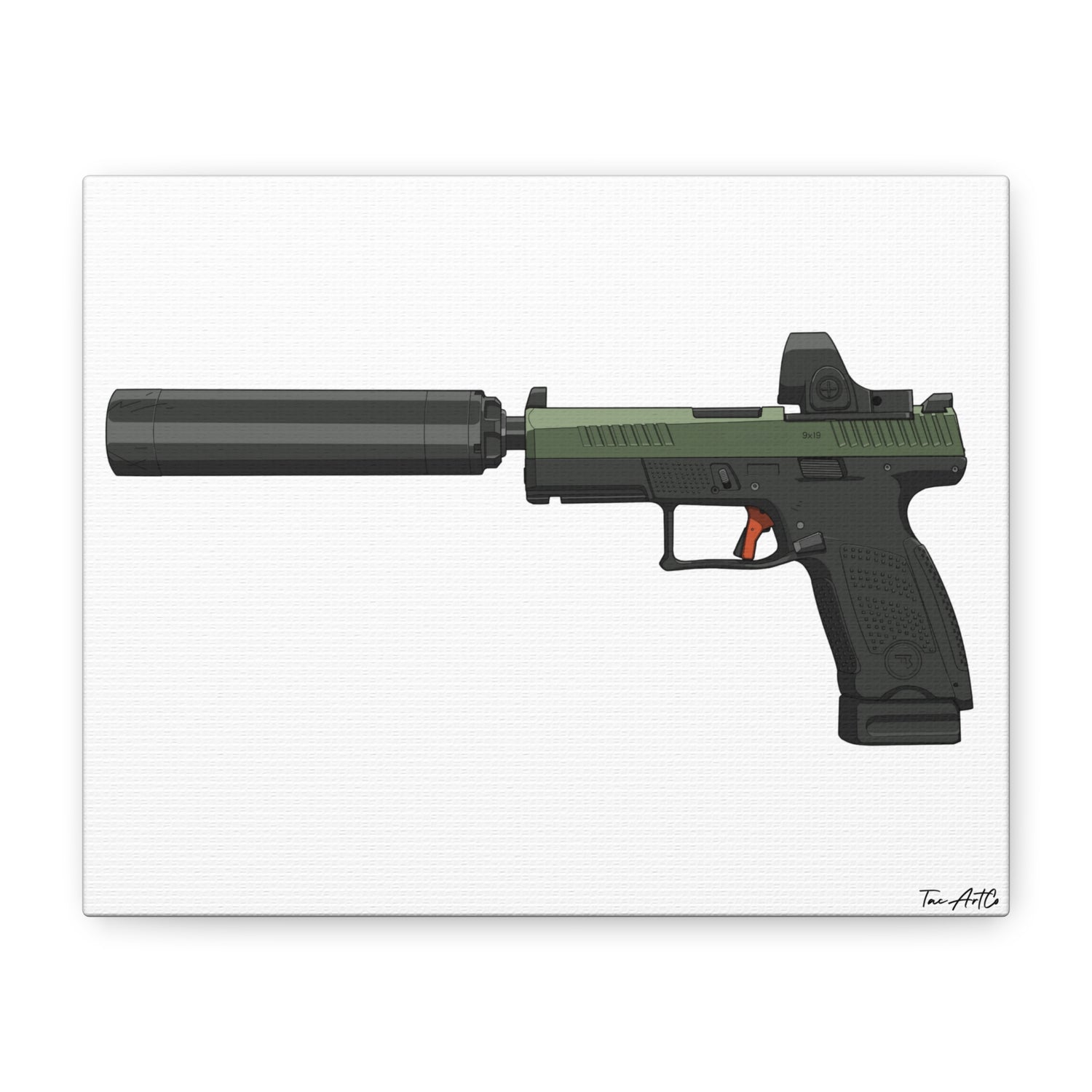 CZ P-10 C Suppressed w/SRO – Canvas Print