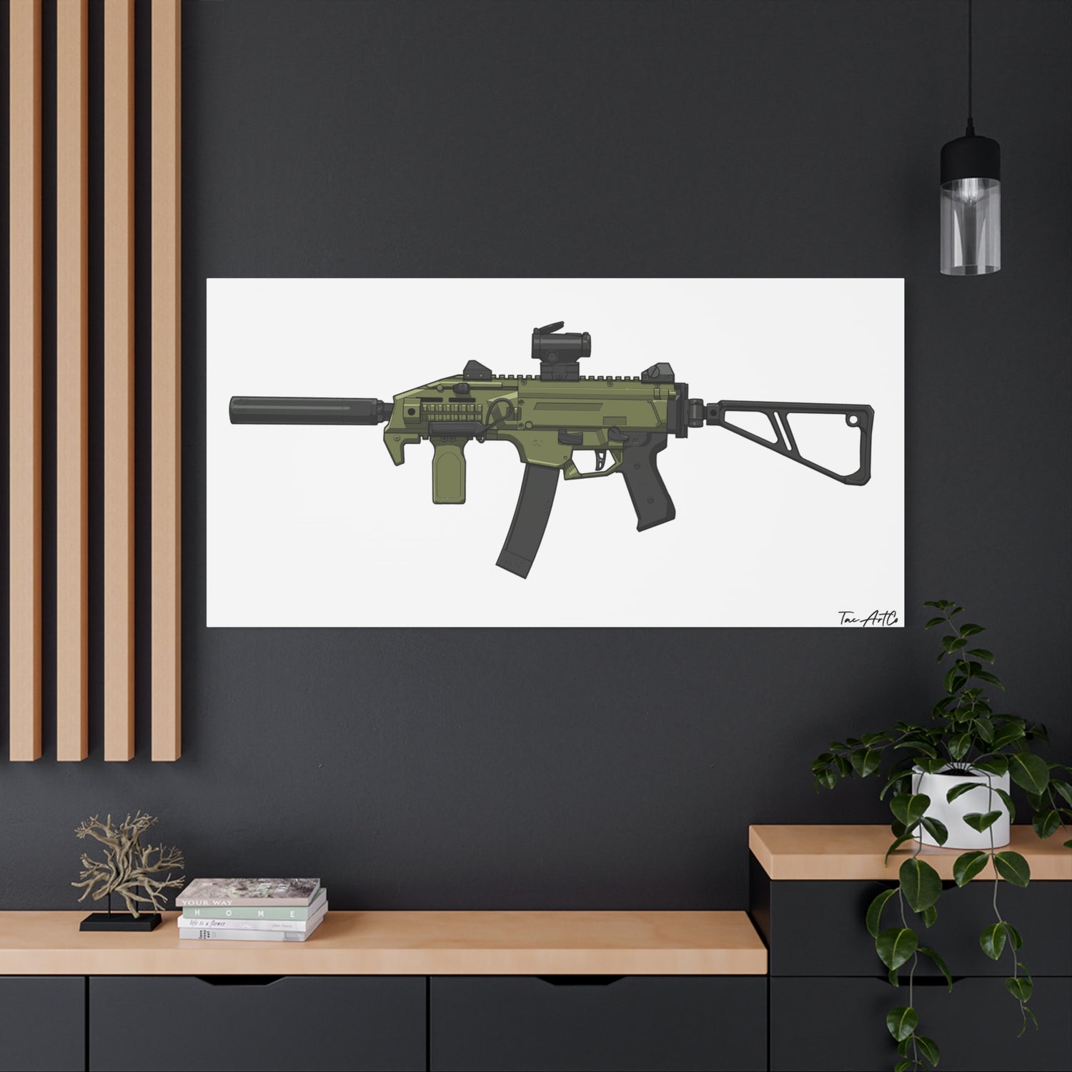 CZ Scorpion EVO 3 Canvas Print – Compact Power, Illustrated