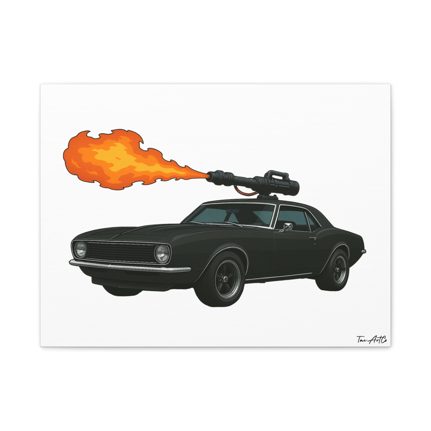 Hell on Wheels – '67 Camaro Flamethrower Rig Canvas Print