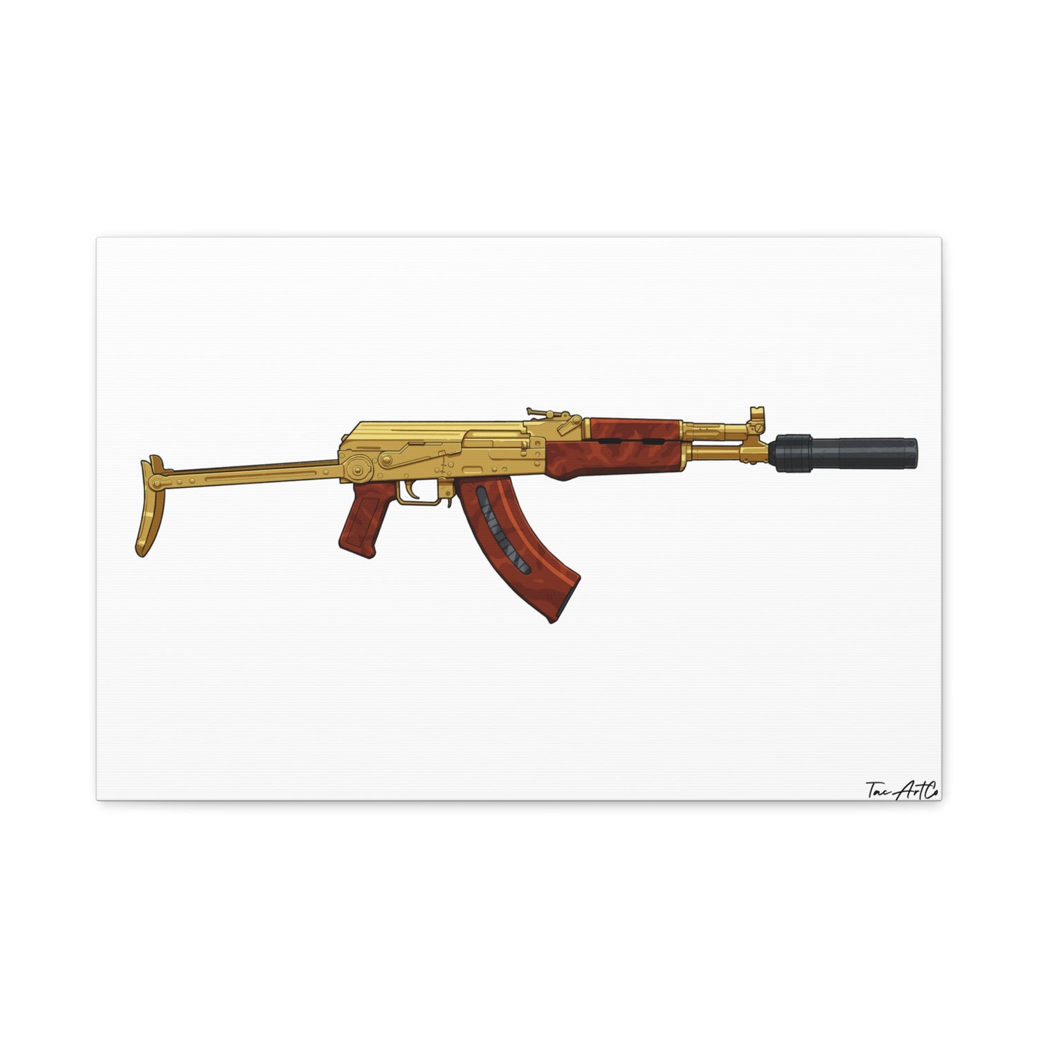 Gold AK Canvas Print – When You Want to Be Tactical and Drippin’