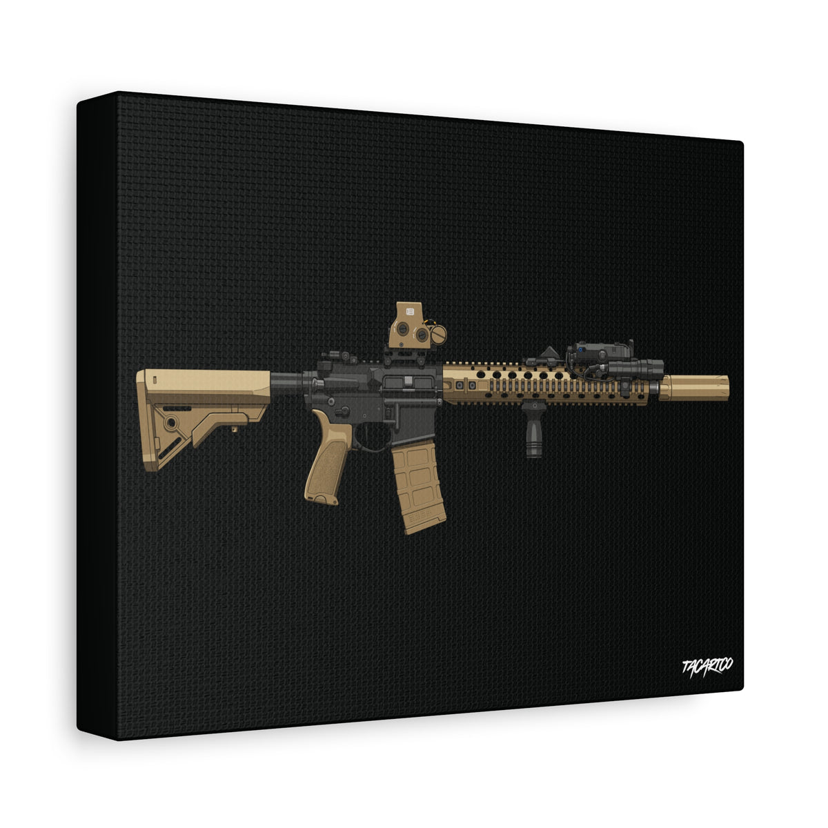 M4A1 Block II - Canvas Print (Black Background)