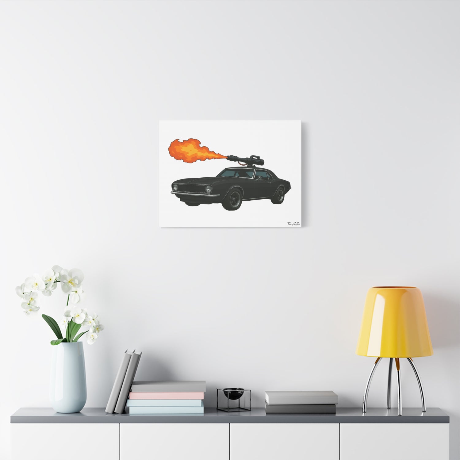 Hell on Wheels – '67 Camaro Flamethrower Rig Canvas Print