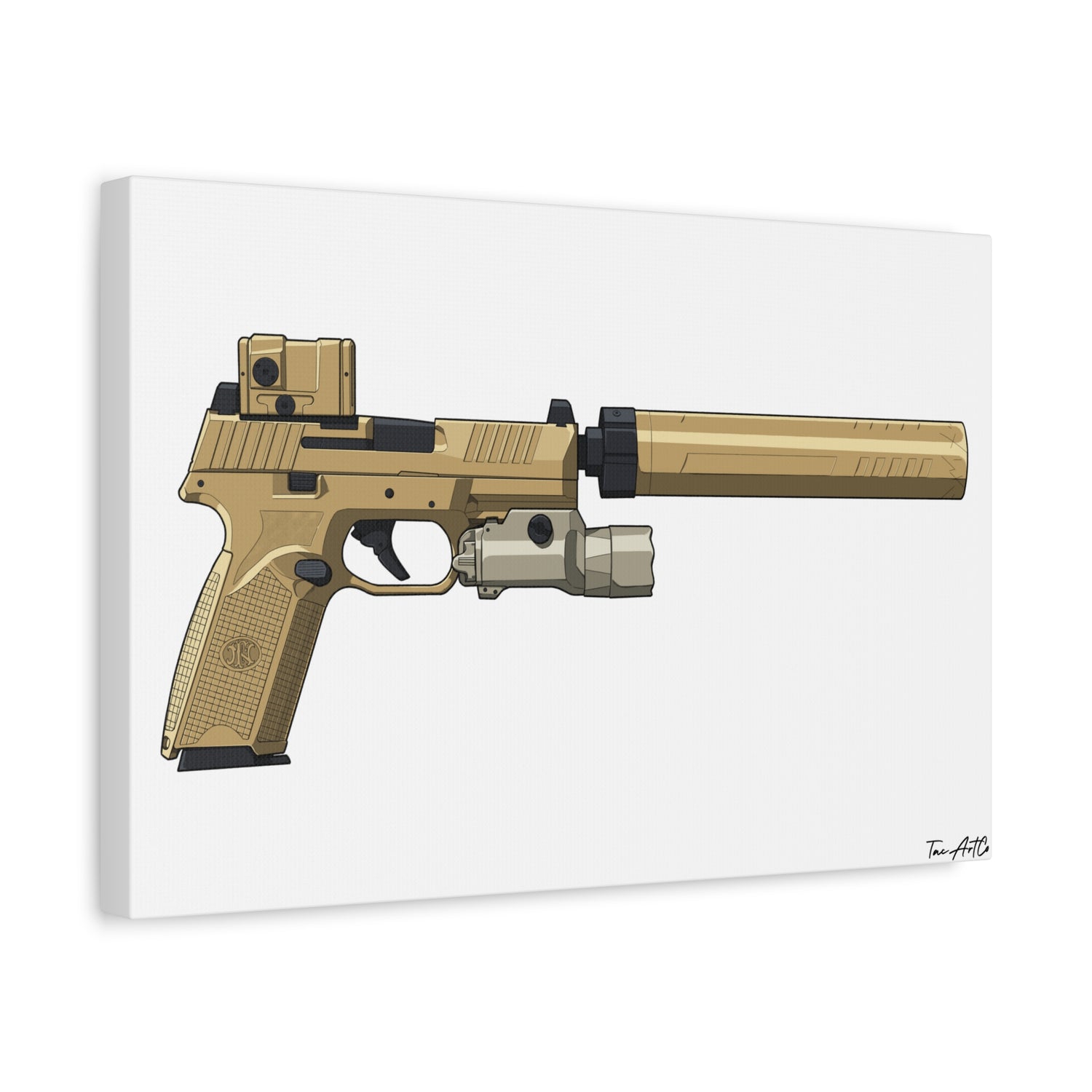 FN 509 Tactical – Suppressed Pistol Canvas Print