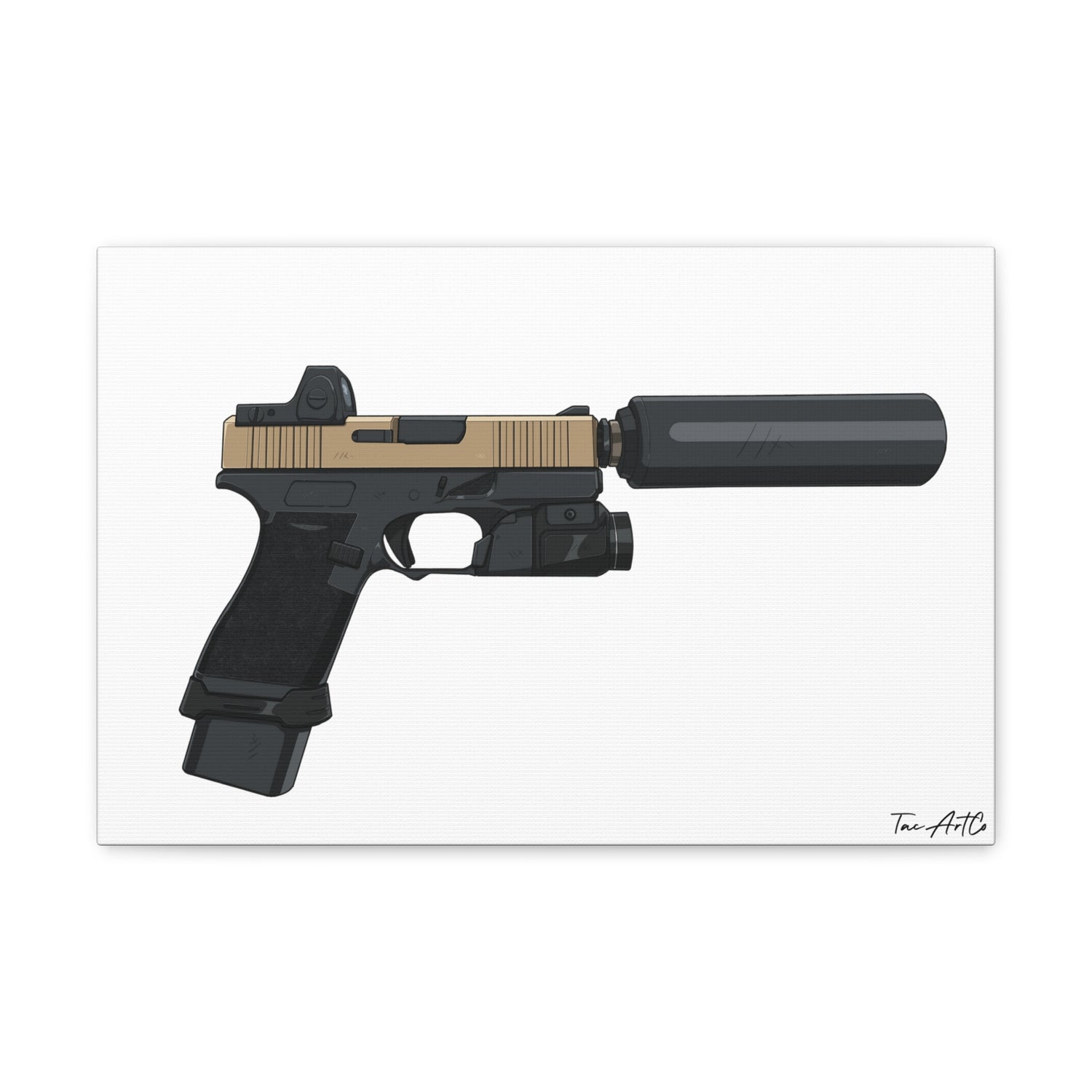 Suppressed Glock v1 - Canvas Print