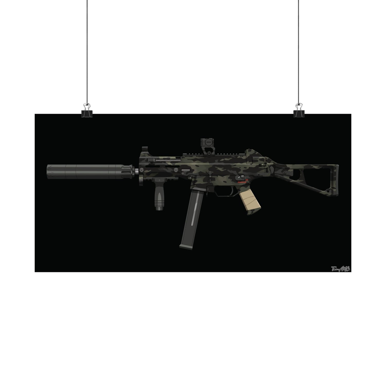 UMP45 - Matte Poster (Black Background)