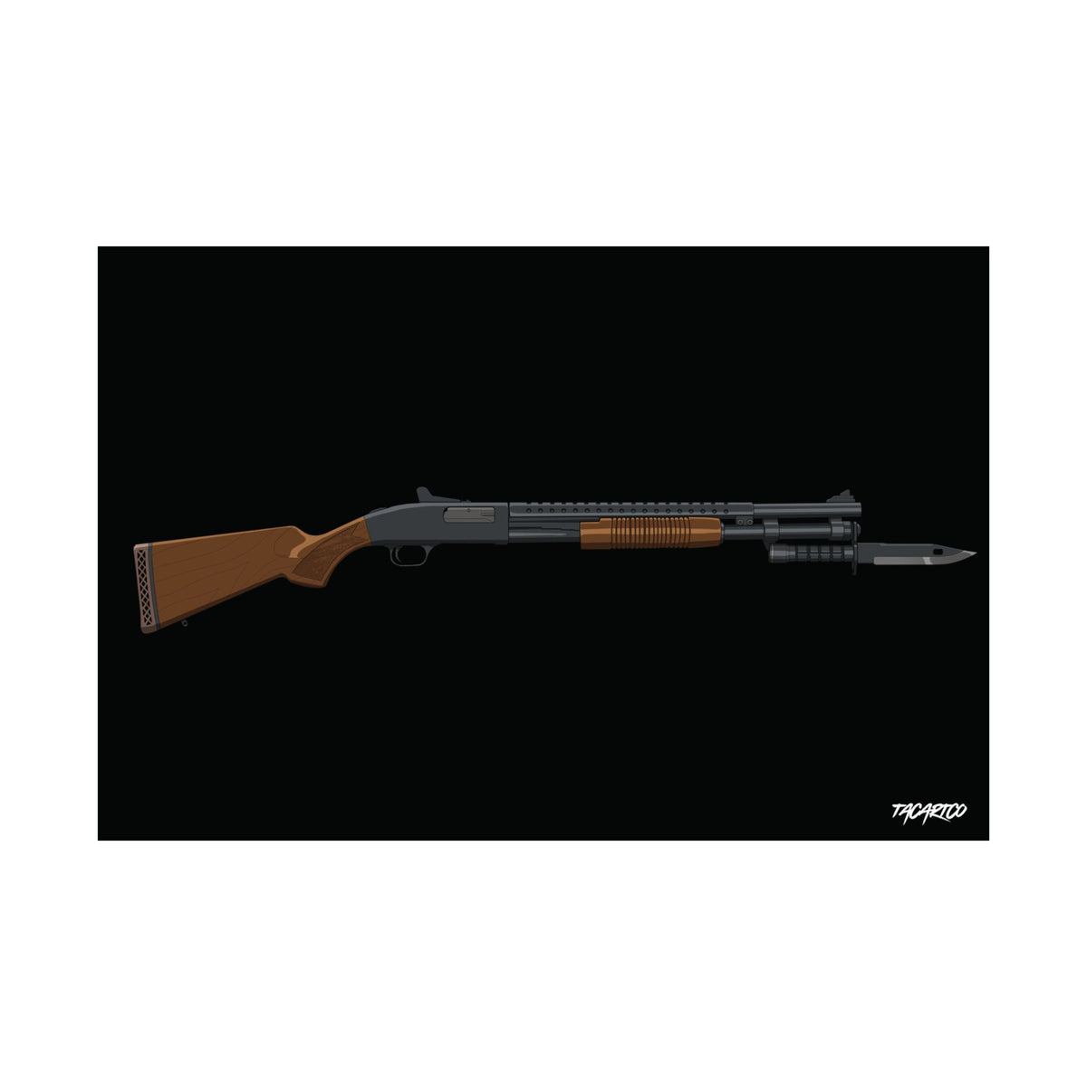 Mossberg 590A1 Retrograde - Matte Poster (Black Background)