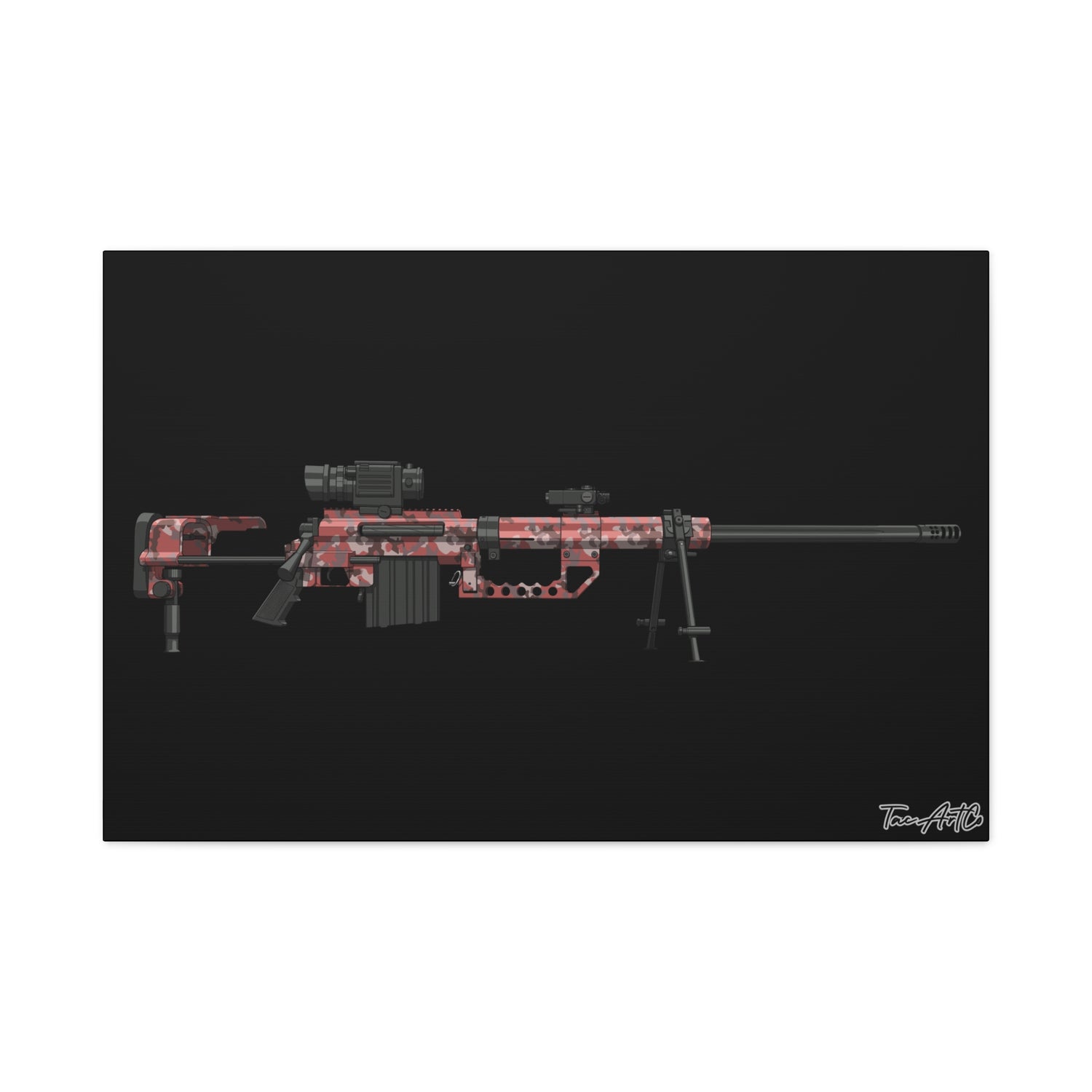 M200 Intervention COD Classic – Canvas Print (Black Background)