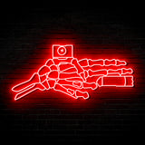 Skeleton Finger Gun v1 - Neon Sign (One Color LED)