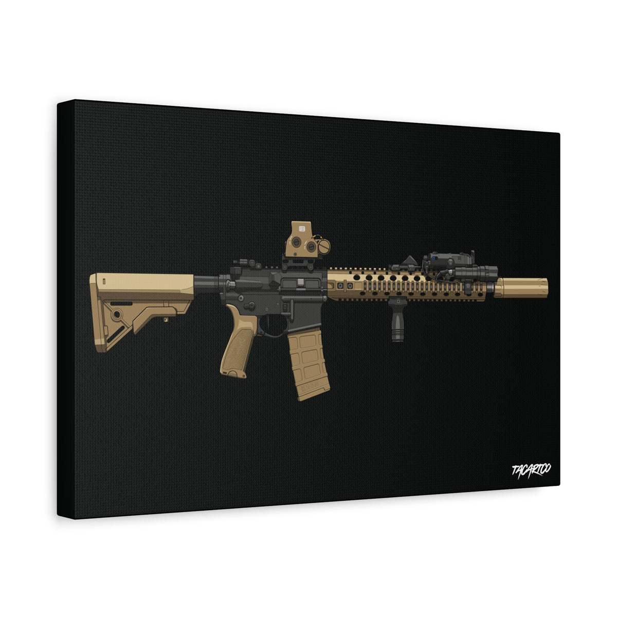 M4A1 Block II - Canvas Print (Black Background)