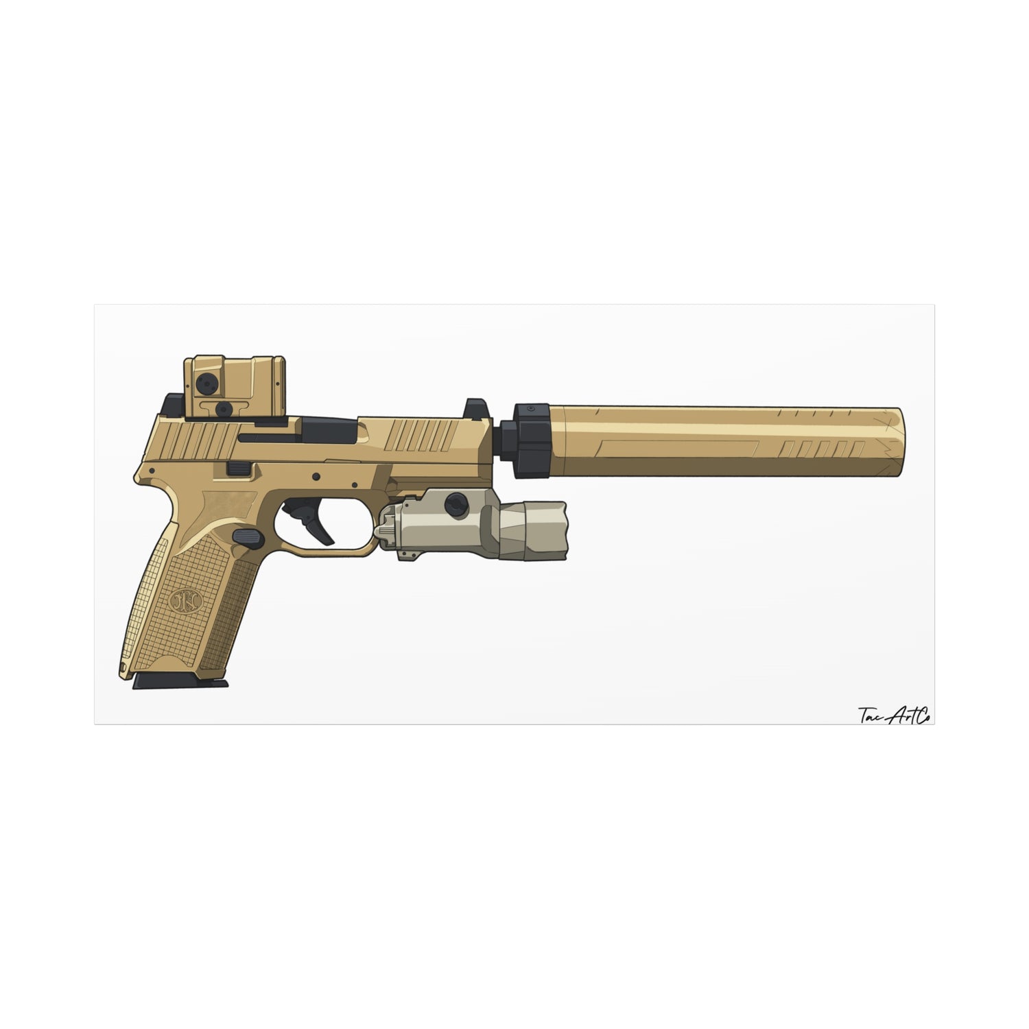 FN 509 Tactical – Suppressed Pistol Canvas Print