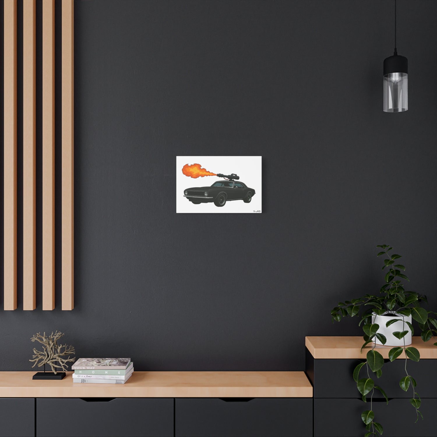 Hell on Wheels – '67 Camaro Flamethrower Rig Canvas Print