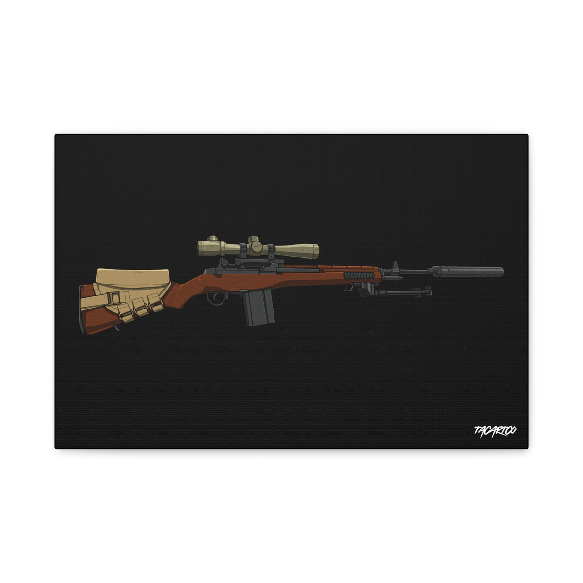 Classic M14 - Canvas Print (Black Background)