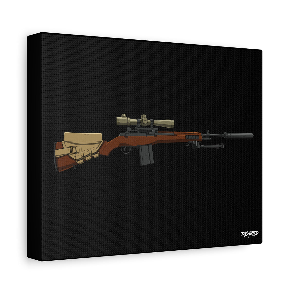 Classic M14 - Canvas Print (Black Background)