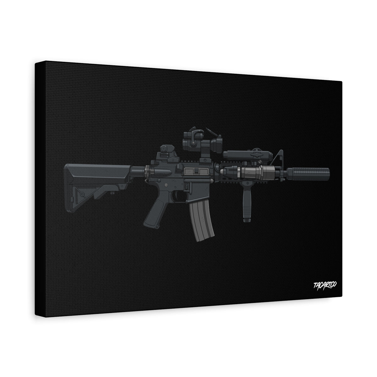MK18 Mod 0 - Canvas Print (Black Background)