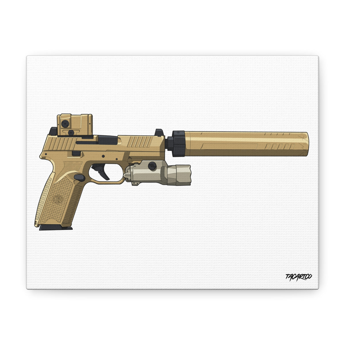 FN 509 Tactical - Canvas Print (White Background)