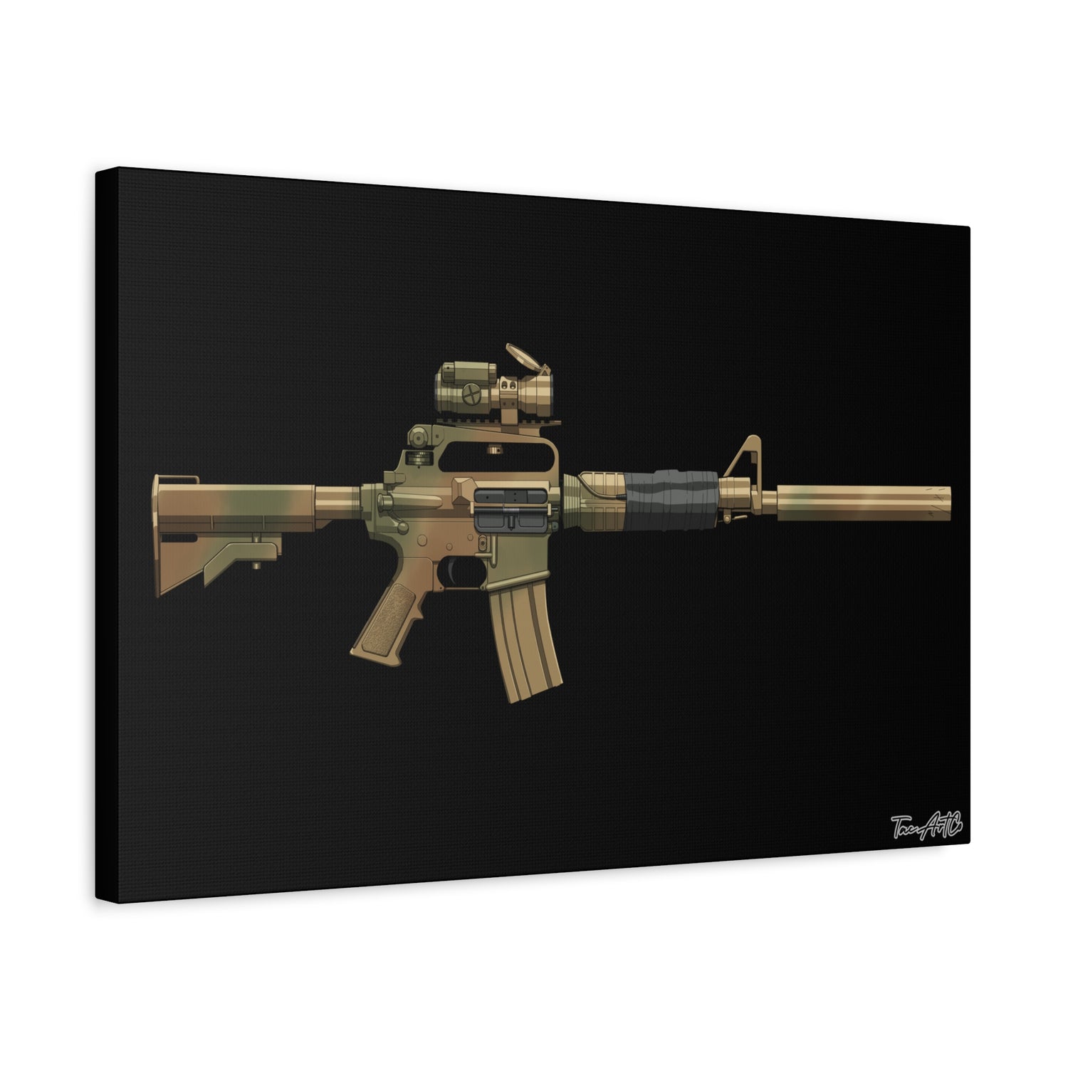 Gordy CAR-15 - Canvas Print (Black Background)