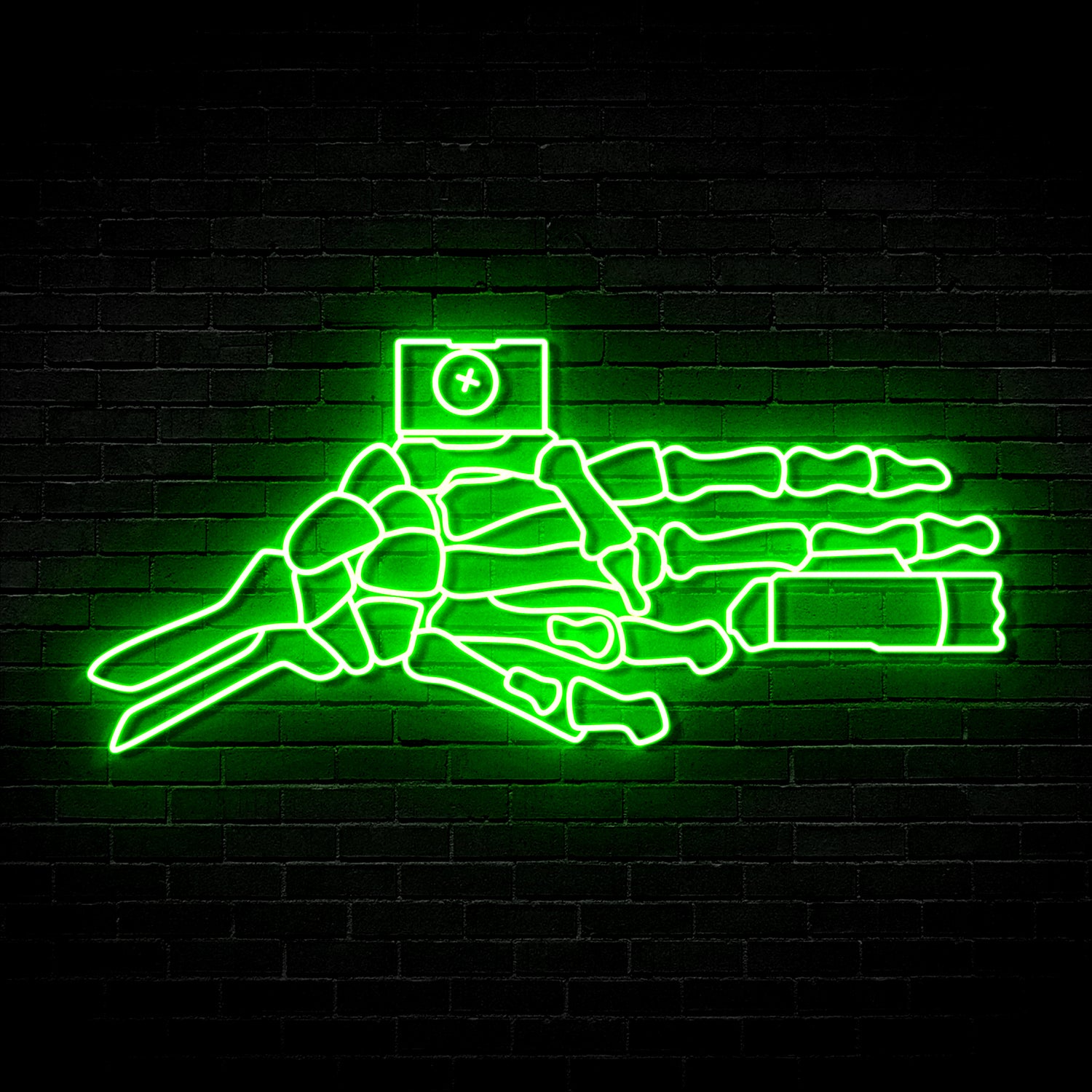 Skeleton Finger Gun v1 - Neon Sign (One Color LED)