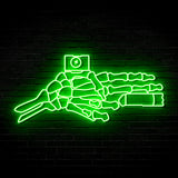 Skeleton Finger Gun v1 - Neon Sign (One Color LED)