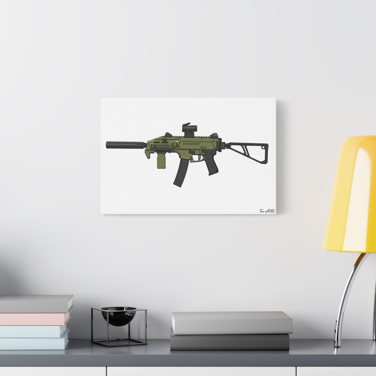 CZ Scorpion EVO 3 Canvas Print – Compact Power, Illustrated