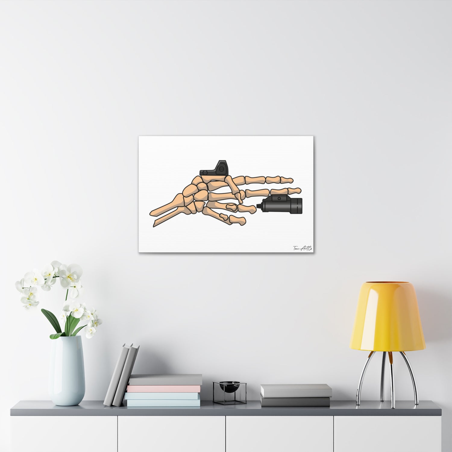 TacArt Skeleton Finger Gun v1 - Canvas Print