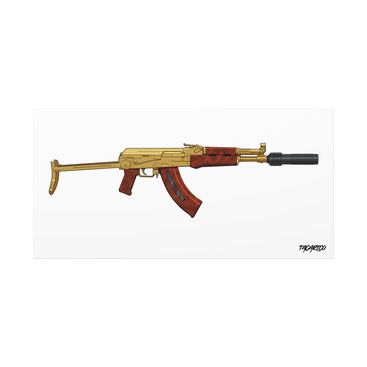 Gold AK - Canvas Print (White Background)