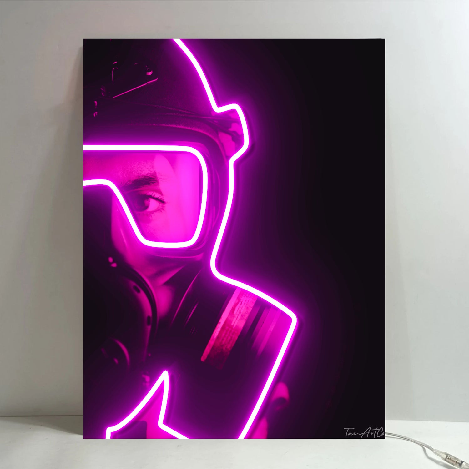 Pink Mask - LED Wall Art (One Color)