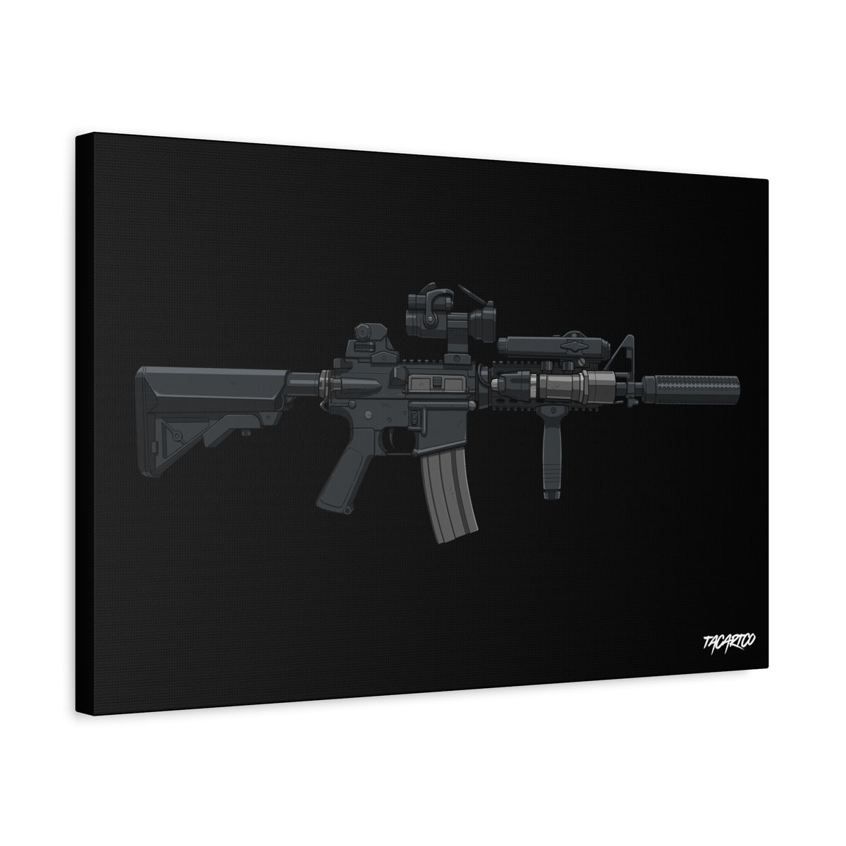 MK18 Mod 0 - Canvas Print (Black Background)