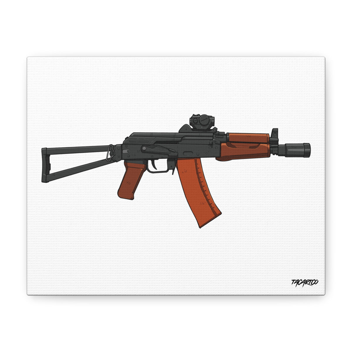 AKS-74U Krinkov - Canvas Print (White Background)