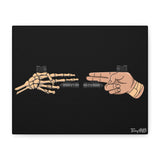 Life and Death Finger Guns – Canvas Print (Black Background)