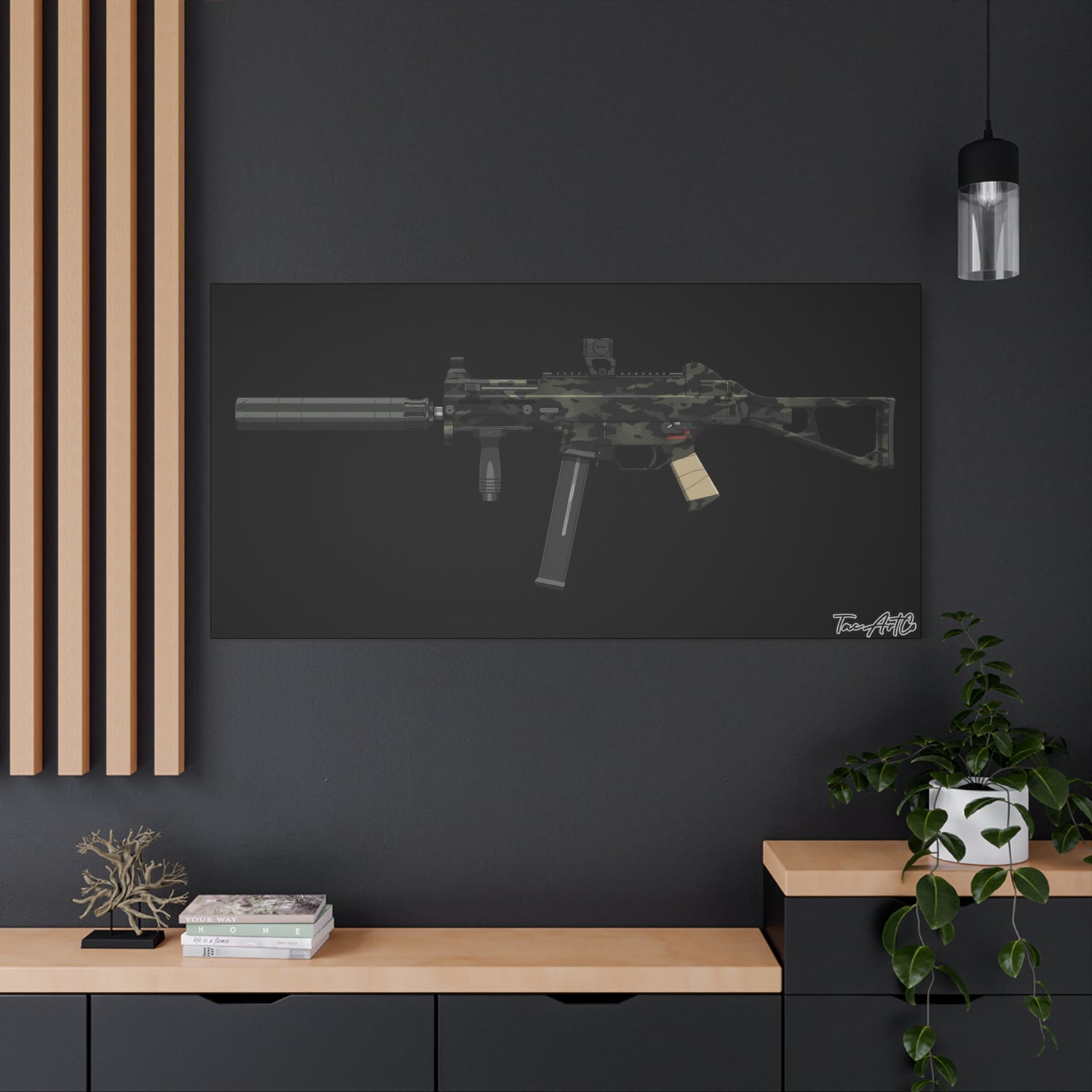 UMP45 – Canvas Print (Black Background)