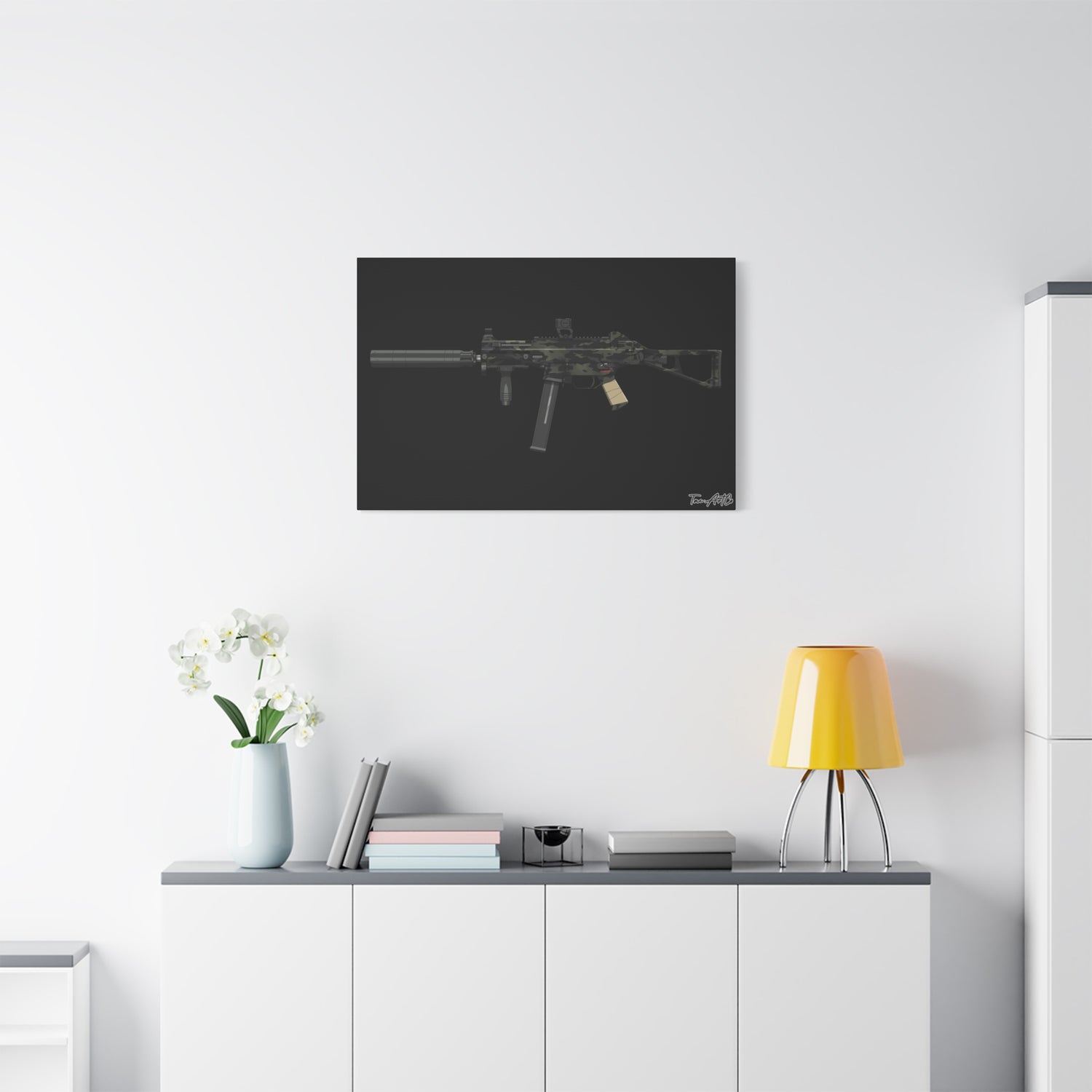 UMP45 – Canvas Print (Black Background)
