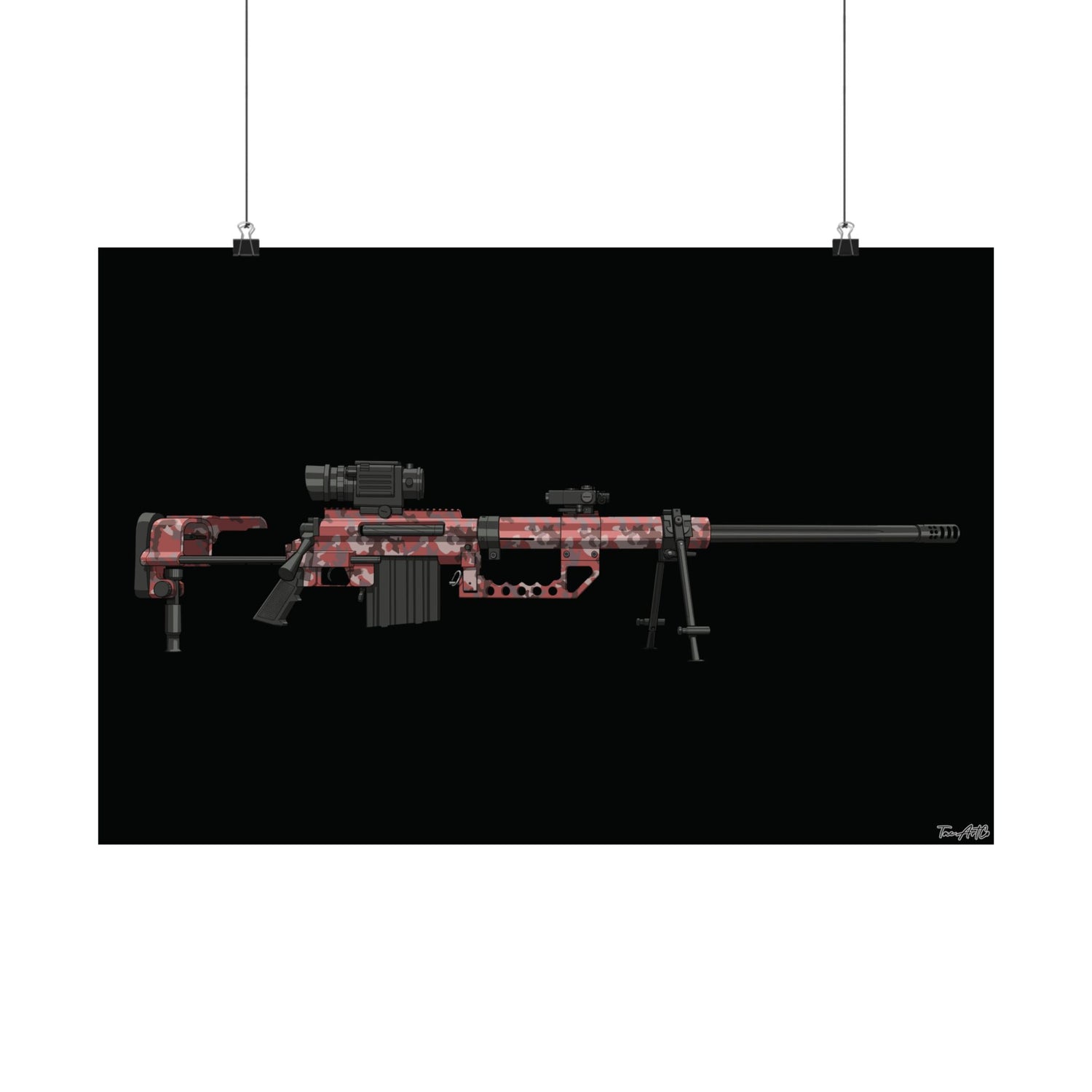 M200 Intervention MW2 Classic - Matte Poster (Black Background)