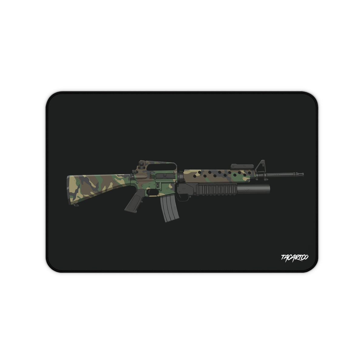 M16A2 + M203 Woodland - Desk Mat