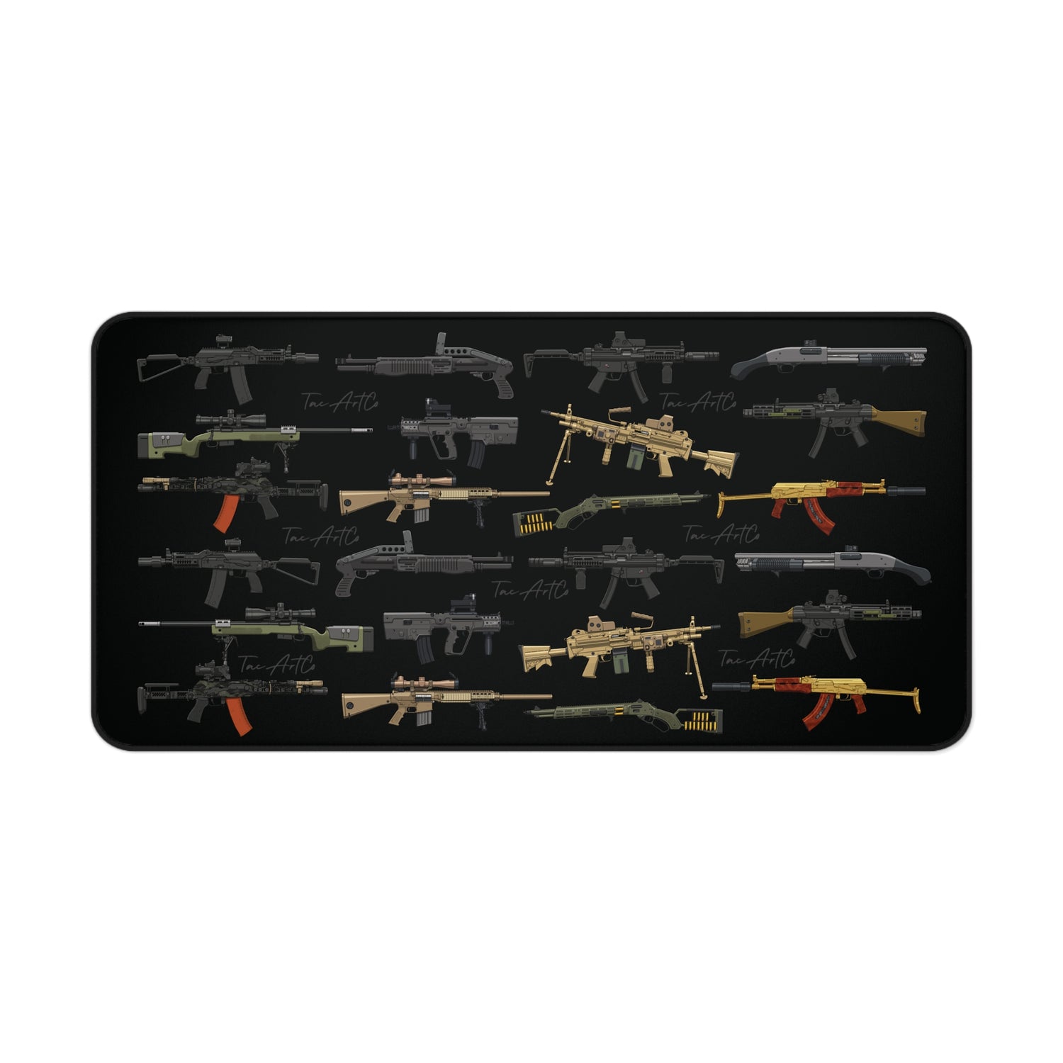Firearm Assortment V2 (w/logo) – Desk Mat