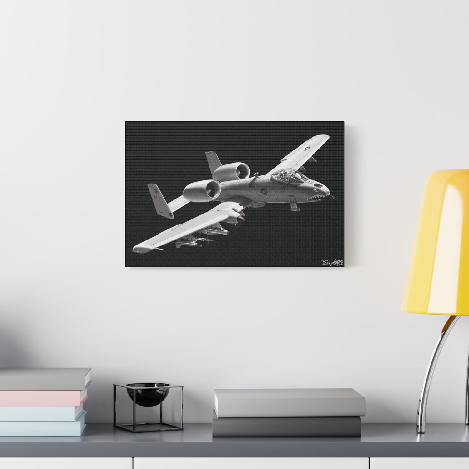 A-10 Warthog – Canvas Print (Black Background)