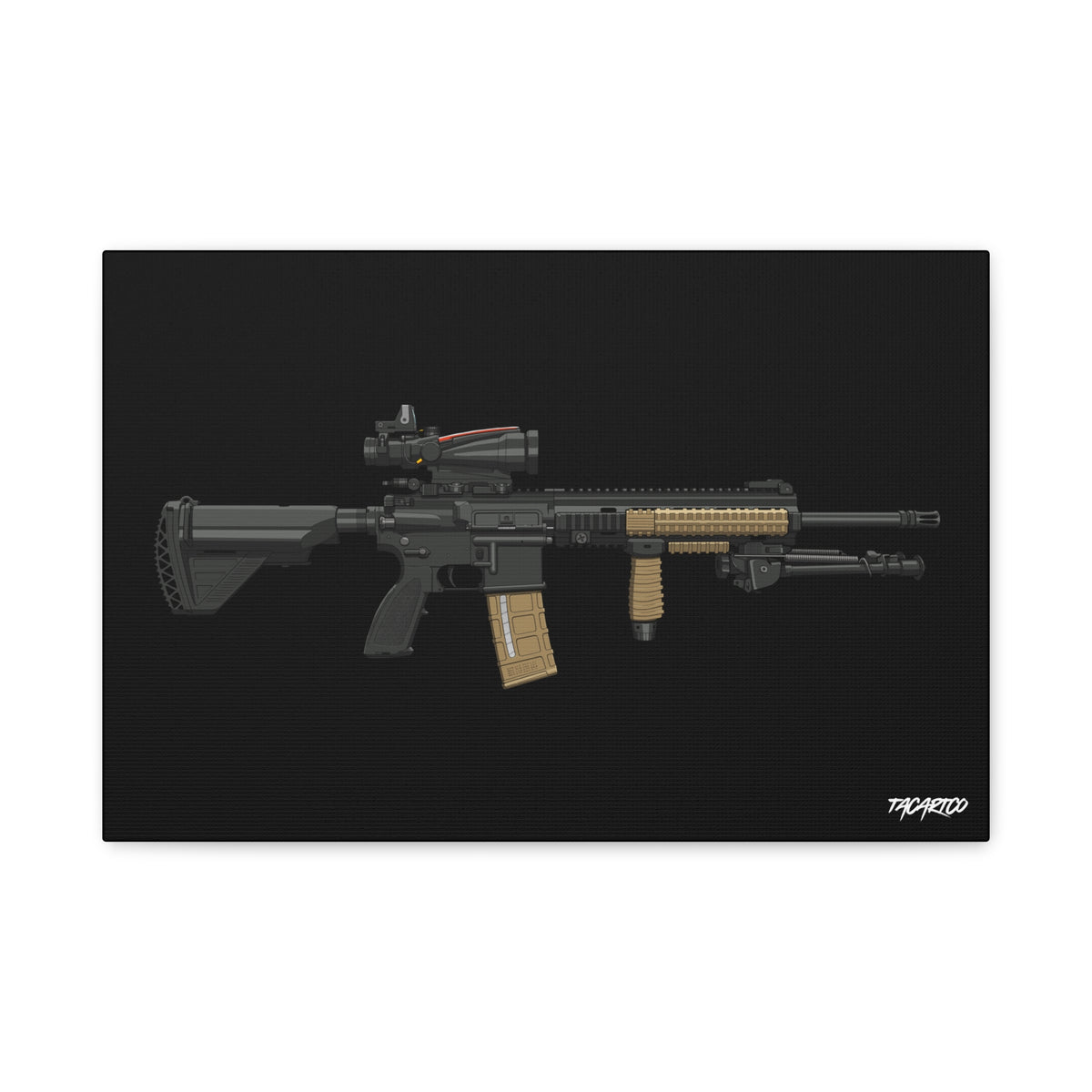 M27 IAR - Canvas Print (Black Background) — product view