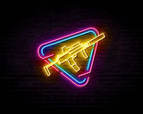 Gun Design v2 - Neon Sign (One Color LED)