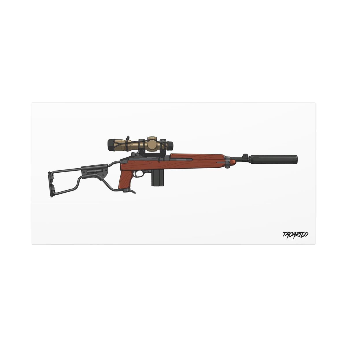 Modernized M1 Carbine - Canvas Print (White Background)