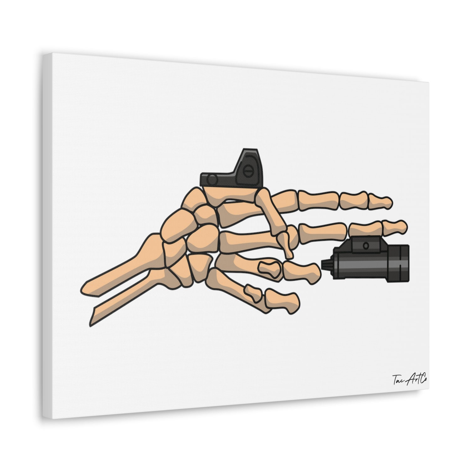 TacArt Skeleton Finger Gun v1 - Canvas Print