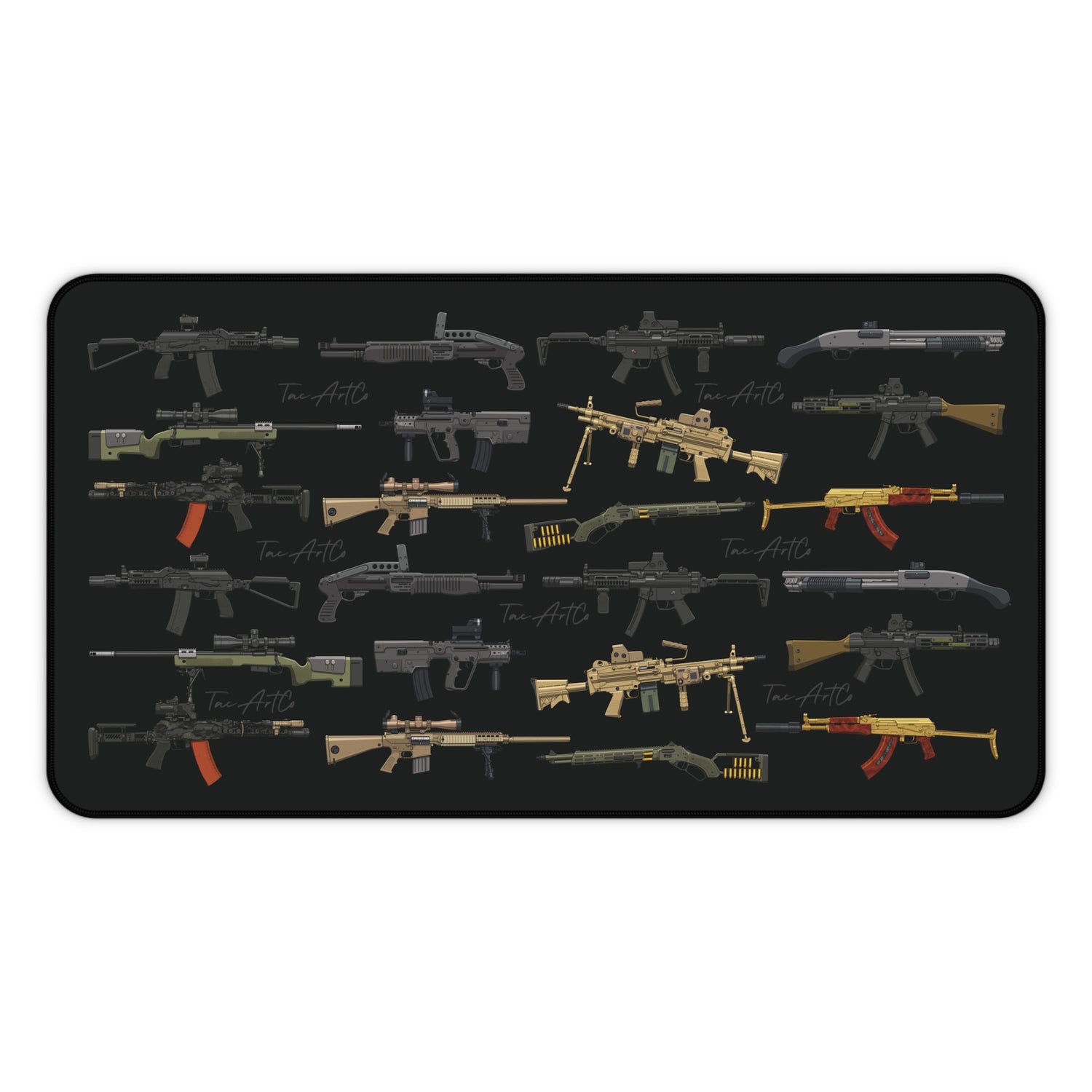 Firearm Assortment V2 (w/logo) – Desk Mat